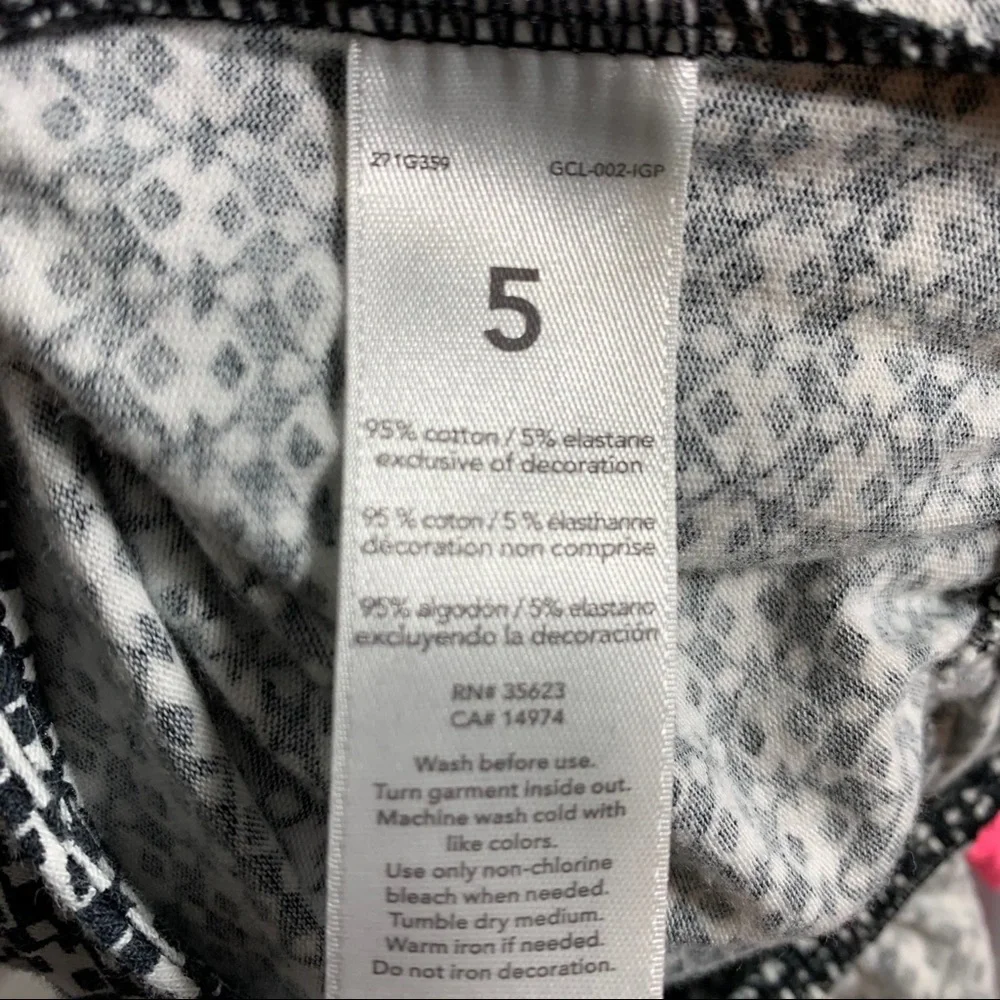 Black & white long dress with pink trim‎ size 5